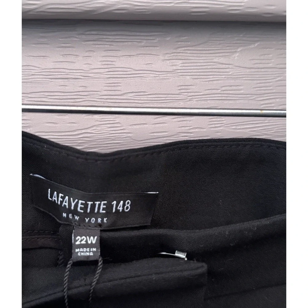 Lafayette 148 Silk Pants Black Straight Leg Women's SZ 22W MSRP $378 NWT - Picture 4 of 6
